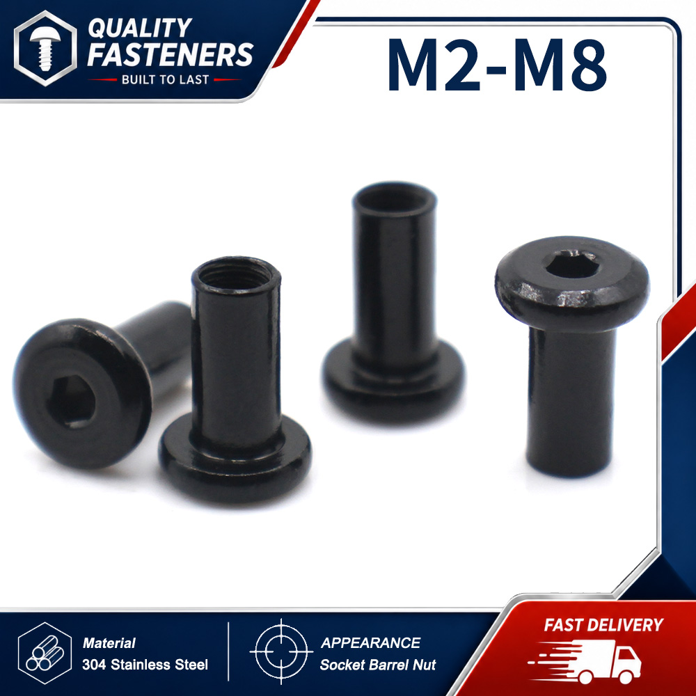 Deck Screw Stainless - 2~5 szt. czarnych nakrętek zaciskowych z