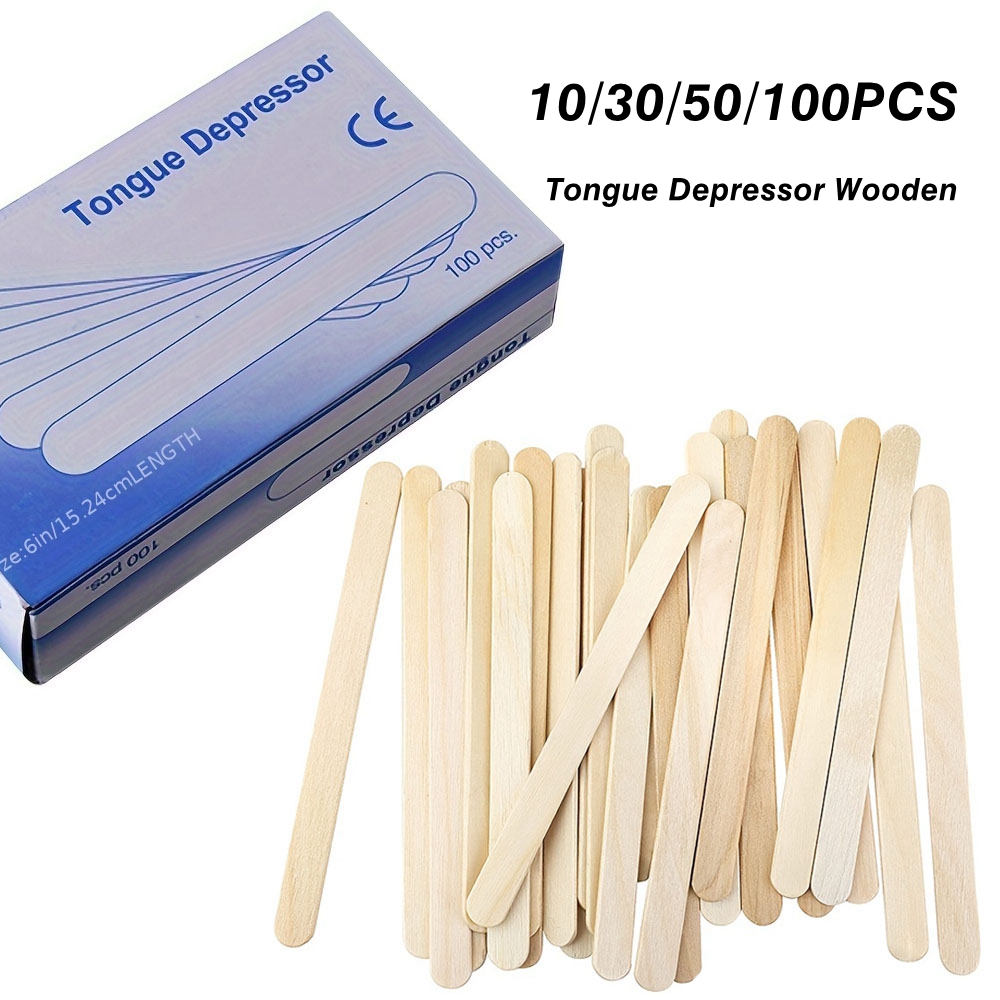 Wood Filler Stick - 10/30/50/100 sztuk jednorazowy depresor języka drewniany