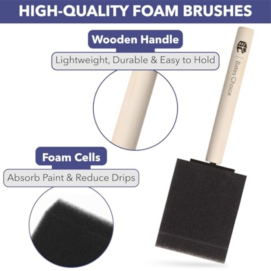 Pędzle gąbkowe Bates, 2 cale,  – Wood Stain Brush recenzja i cena